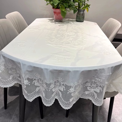 高级感桌布防水防烫防油蕾丝