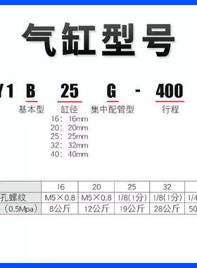 机械式无杆气缸MY1B16G/20/25/40/50/63*300H×600Z长行程带导轨