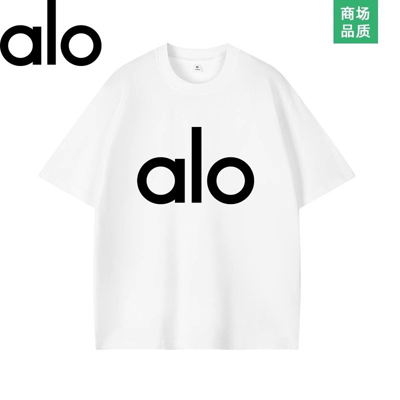 alo fite官方夏季户外运动短袖T恤男女情侣装青少年纯棉高街潮牌