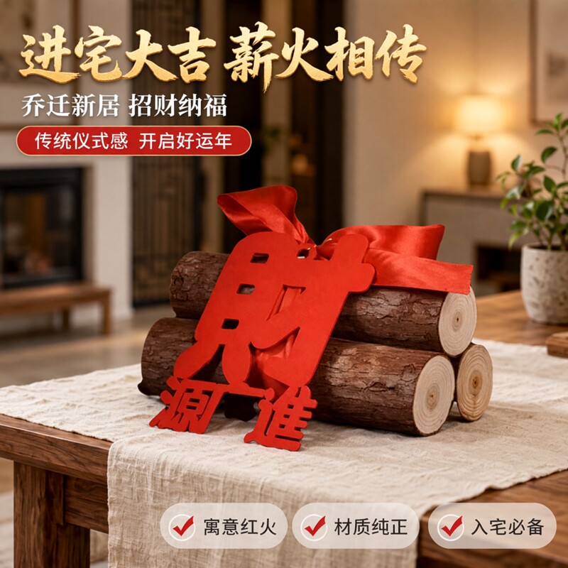乔迁之喜木柴进宅新屋大吉摆件柴火入宅仪式装饰新居搬家布置用品