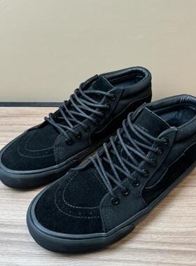 运动休闲Sk8-Mid MG休闲复古中帮板鞋纯黑色军事风百搭休闲男鞋