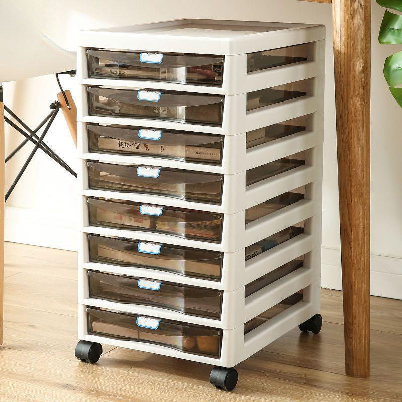 2026储柜夹缝文件柜桌下资料柜可移动带轮办公室美甲A4收纳柜抽屉