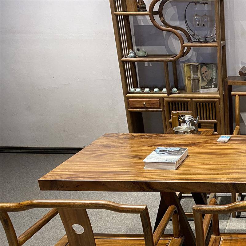 实木大板整块原木茶桌茶台胡桃木办公桌餐桌书桌画案原木