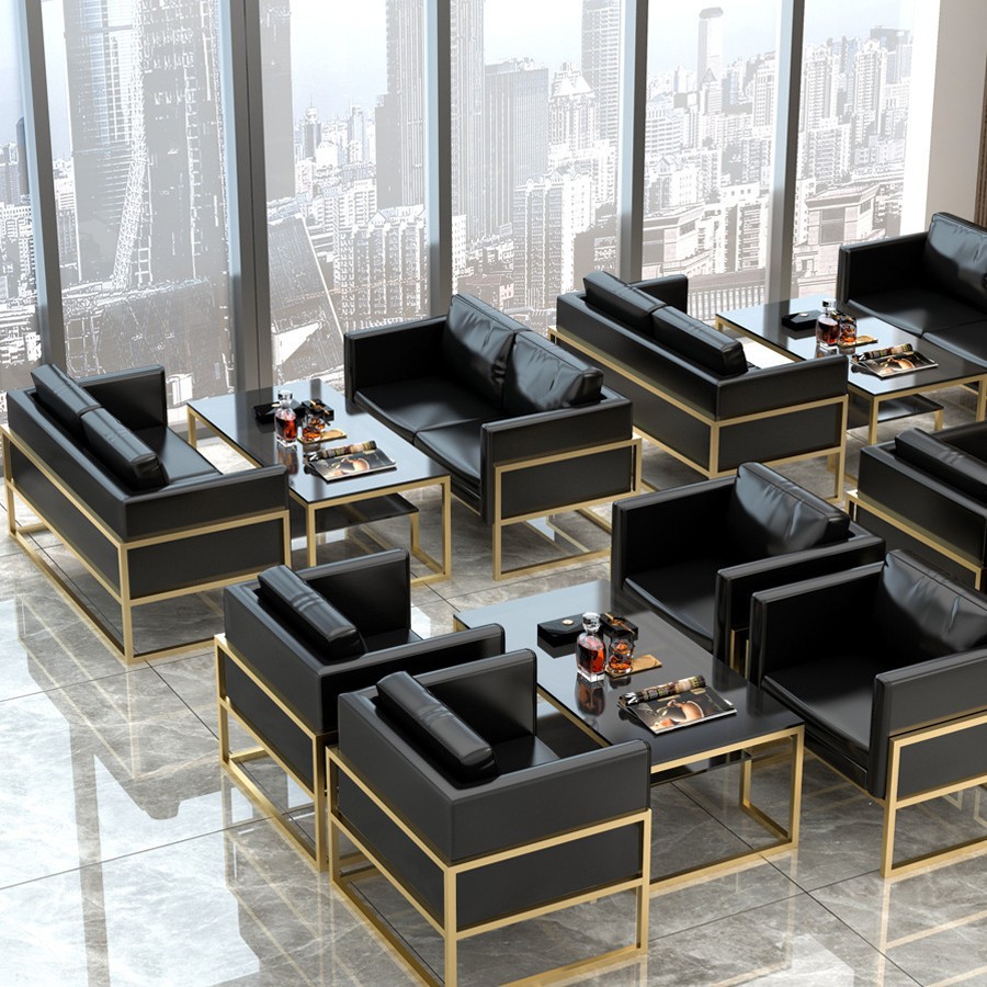 办公室桌椅组合商务茶几组合休息区套装接待室沙发洽谈会客沙发