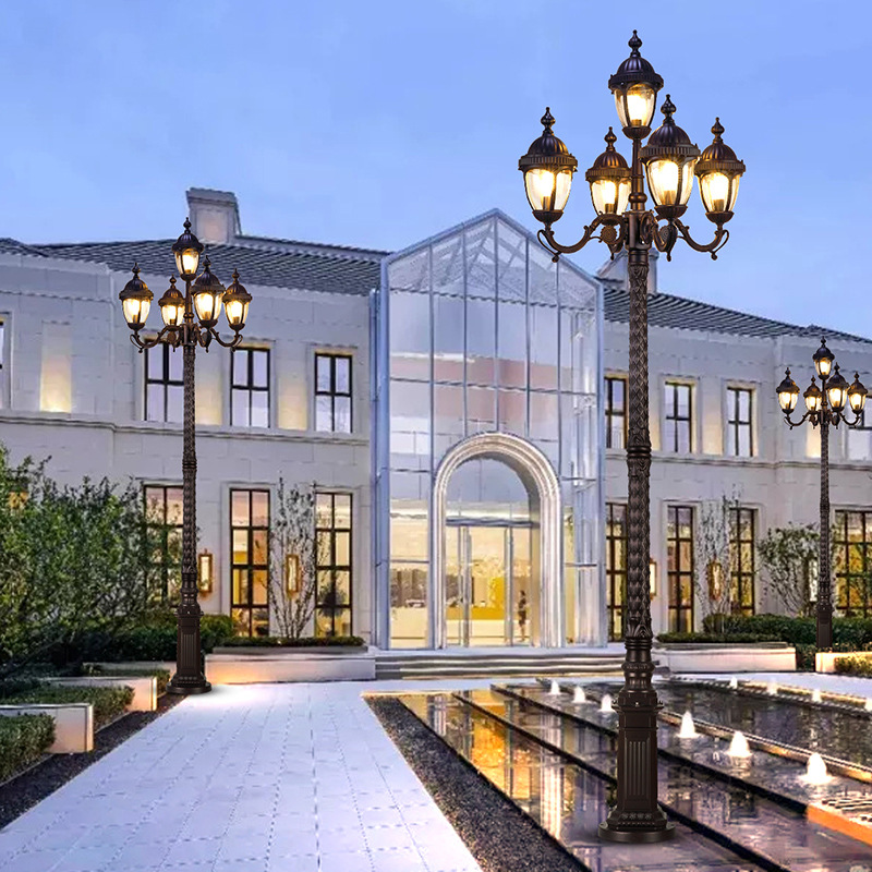 景观灯花园别墅小区五头3米户外防水家用220v院子超亮led庭院路灯