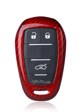 适用阿尔法罗密欧钥匙包扣Giulia Stelvio碳纤维钥匙.改装饰内饰