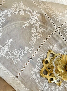 法式复古宫廷风浮雕蕾丝刺绣纱帘韩式H隔断门O帘白色厨房装饰帘半