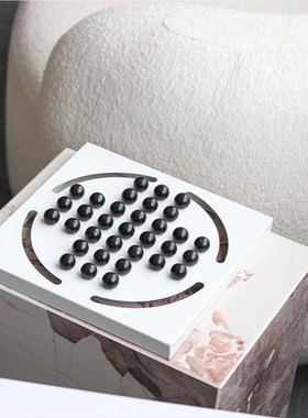 艺跳术样板间软装饰品现盘代简约金五子Z09378棋棋V棋创意摆属件