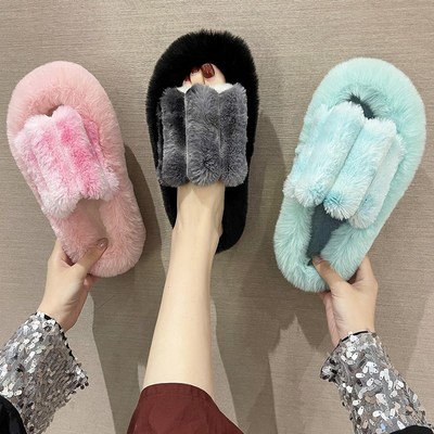 New Womeen Fur Slippers Cute Plush Soft Luxurious Indoor Cot
