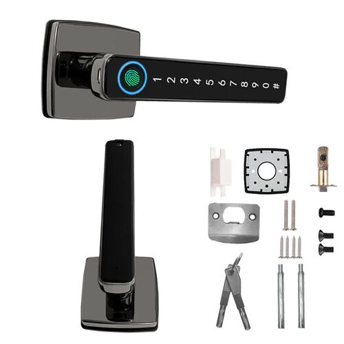 Fingerprint Smart Dpoor Lock with Handle 4 in 1 Keyless Entr