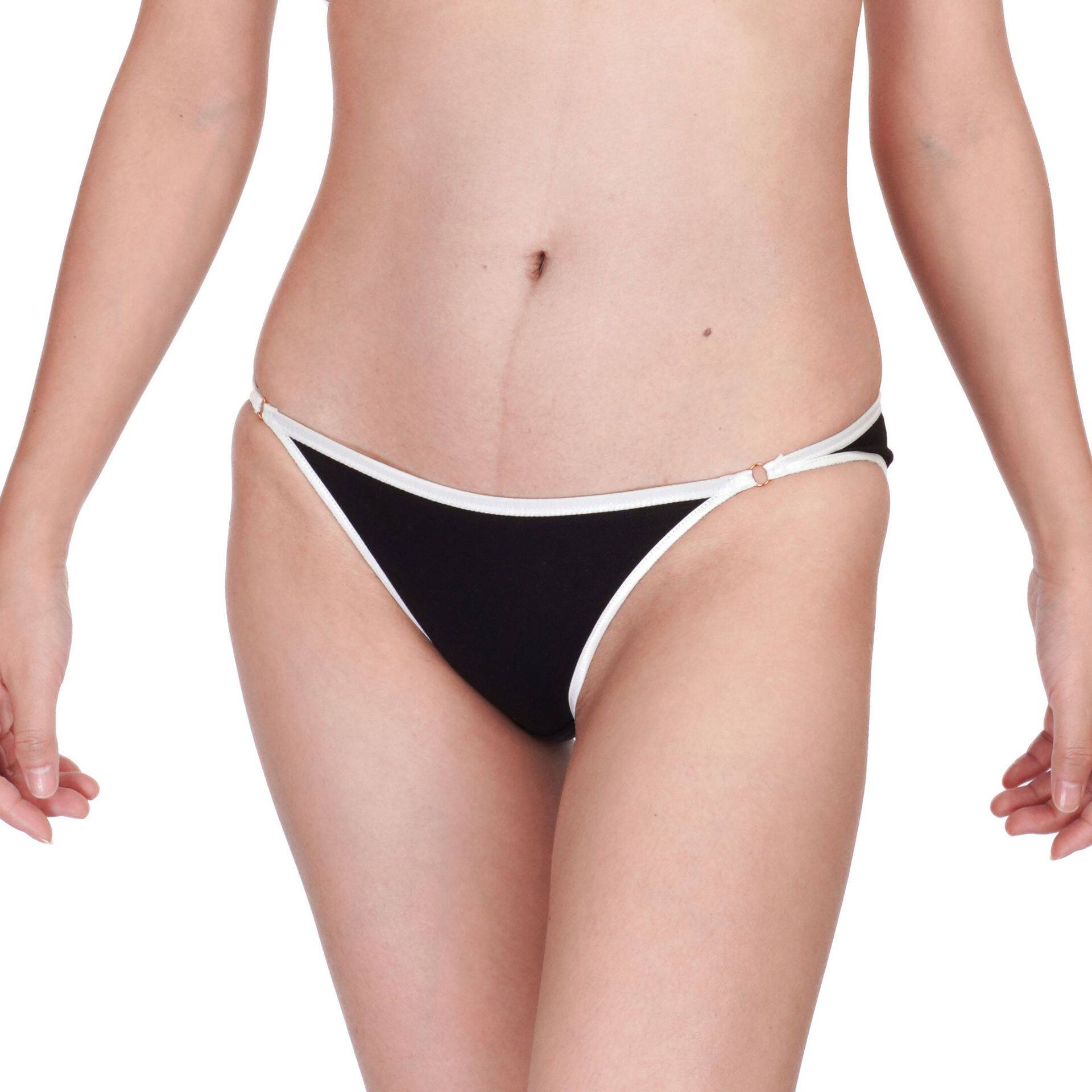 women clothes新品 木丹小花 细带棉三角裤女士内裤透气高开叉少 - 实物图