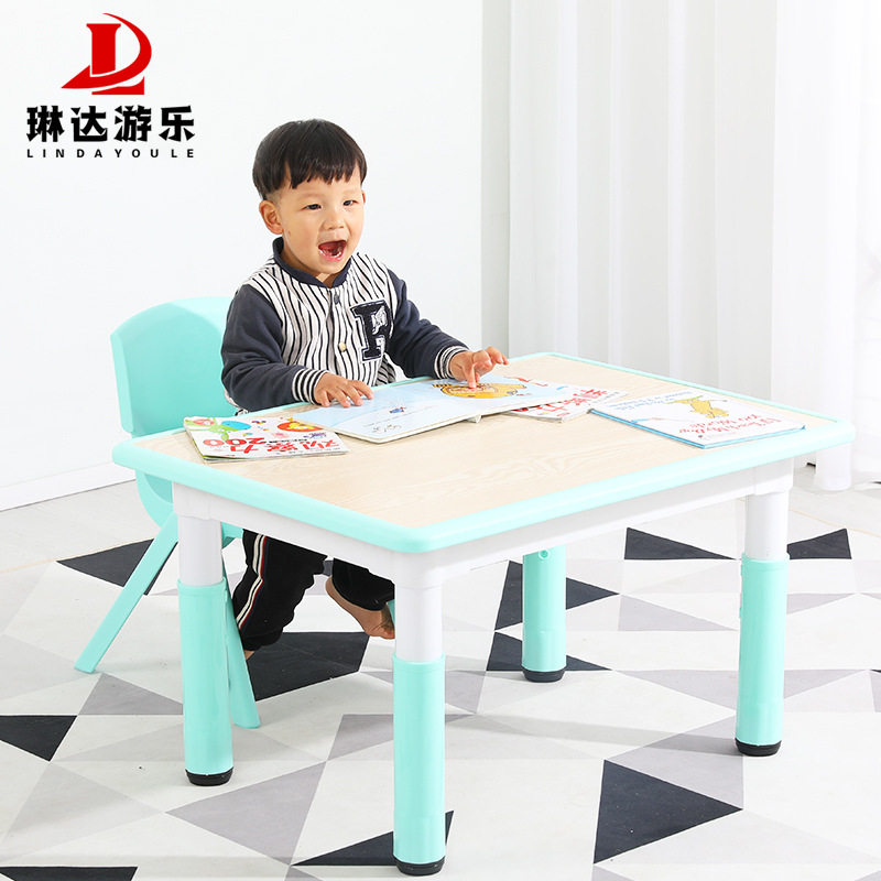 儿童幼儿园桌椅学校可升降宝宝长方桌子多人学习画画桌吃饭桌套装