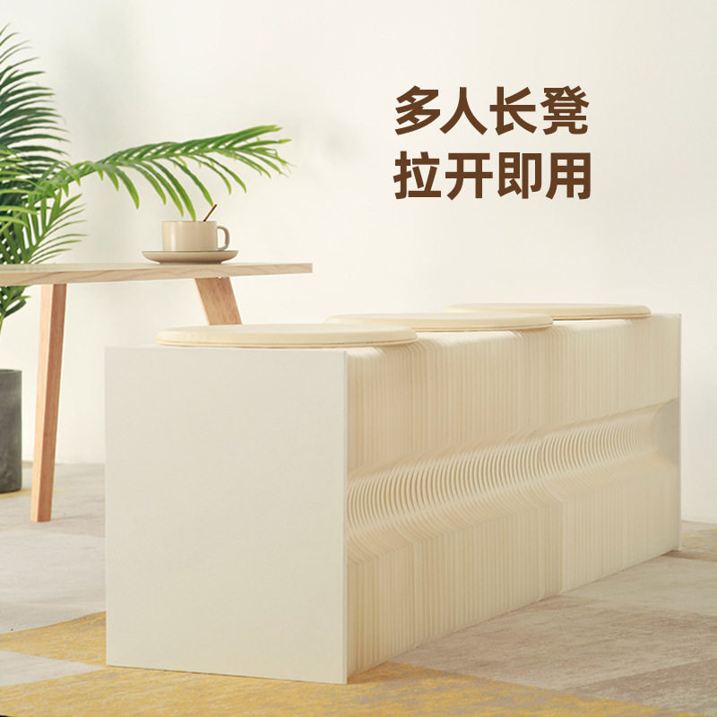牛皮纸凳折叠纸凳风琴凳时尚伸缩长凳折叠凳矮凳多功能玄关换鞋凳