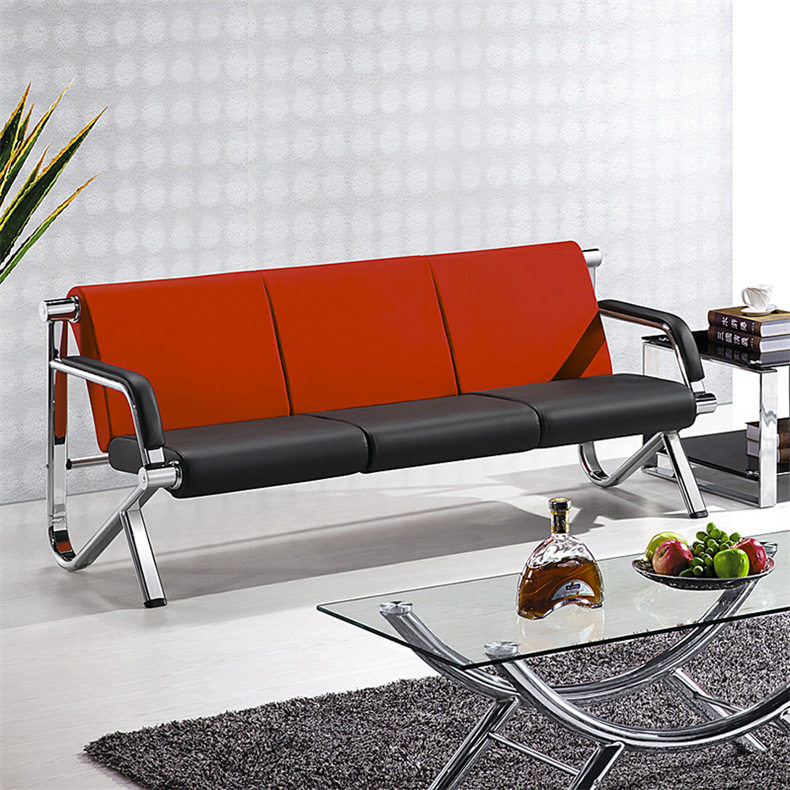 办公简约商务接待会客三人位沙发商场银行等候排椅长椅公共座椅