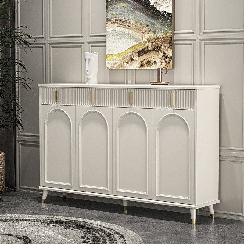 fLE法式奶油风2025新款爆款鞋柜家用门口大容量带抽屉对开门收纳