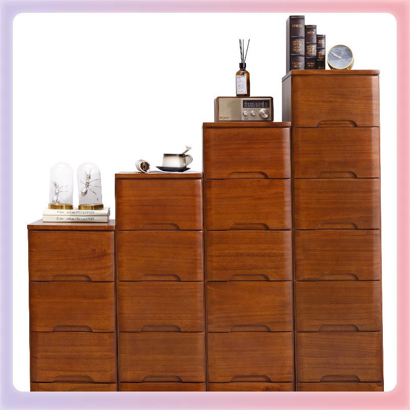 2YK实木抽屉式收纳柜夹缝隙窄储物柜子床头卧室宽S50cm加深家用五