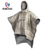 睡袋户外可穿式 爆款 披风式 斗篷成人睡袋超轻羽绒棉加厚睡袋露营睡