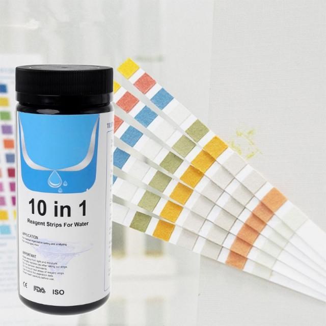 100Strips Water Test Strips Reagent Strip 10 in 1 Water Anal