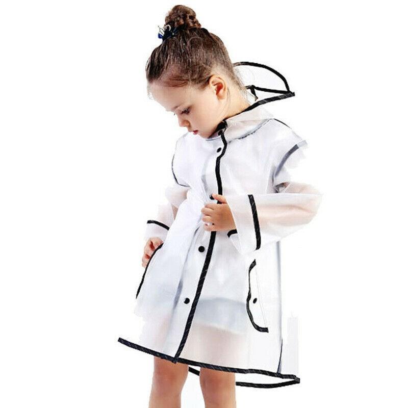 Kids Raincoat Waterproof Rain Poncho Clear Transparent Child 电子元器件市场 外设配件 原图主图