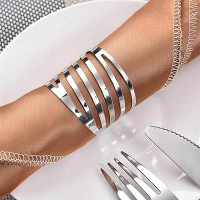 12pcs Back Pattern Wedding Napkin Rings Table Decoration Hol