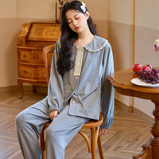 珈莹艾月子服秋冬产后磨毛哺乳居服怀孕期春秋待产喂奶孕妇睡衣