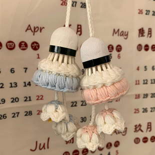 羽毛球挂件diy铃兰花毛线钩织包包挂件材料包钥匙扣送女朋友礼物