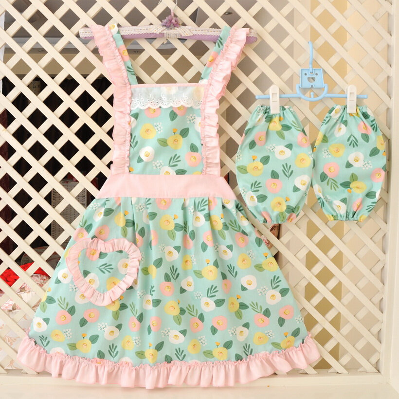 家美逸棉布艺围裙清洁围裙厨房家居款工作服面包店半身罩衣反穿衣