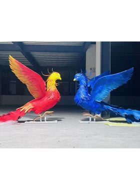 巨型仿真凤凰户外花艺园