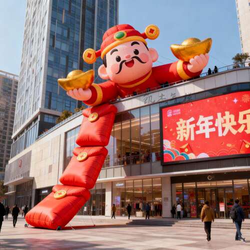 定制充气马上有钱财神爷