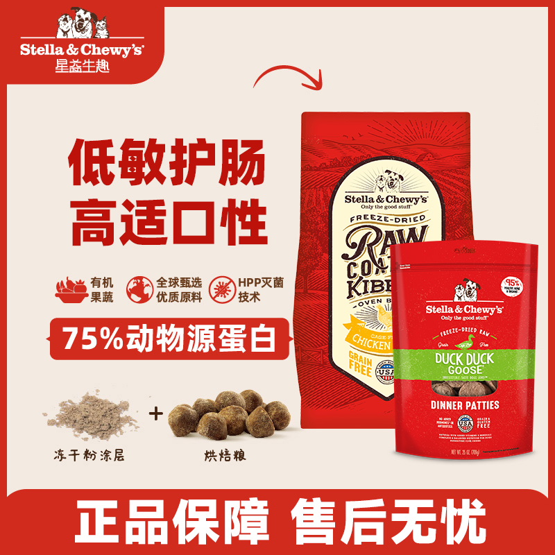 【它博专属】SC星益生趣烘焙狗粮冻干鸡肉红肉口味3.5磅156g