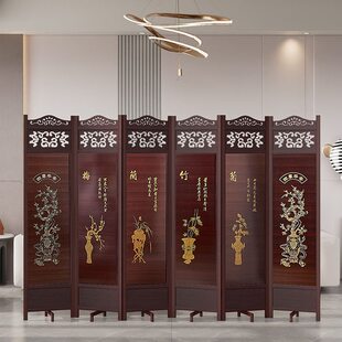 实木屏风酒店办公室玄关移动卧室家用客厅 隔断墙遮挡折叠进门中式