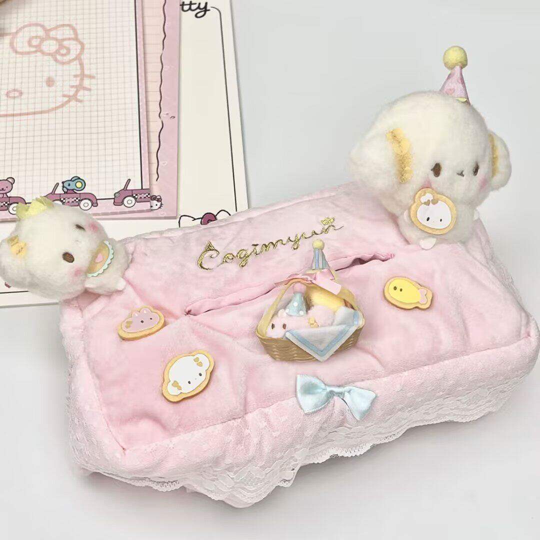 thumbnail for Clearance Warehouse Girly Heart Cute Wheat Cloud Plush Tissue Box for Girls' Desktop High Aesthetic Storage Tissue Decorative Ornament