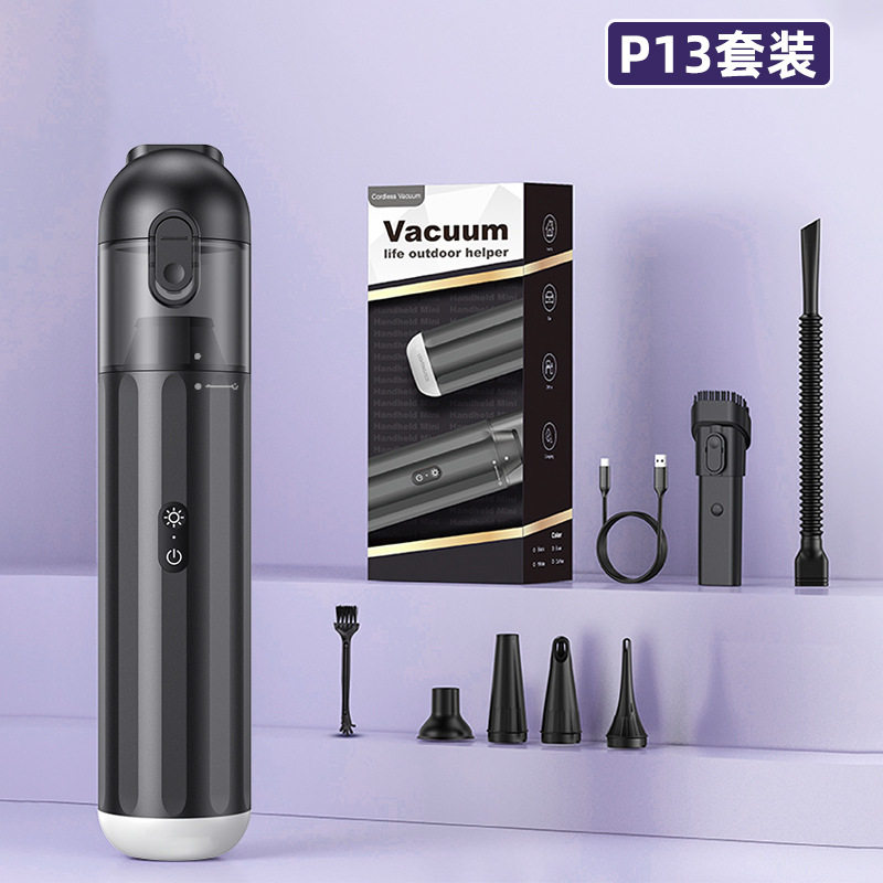 新品P13多功能车载吸尘器10000Pa户外照明吸尘吹气充气车用吸尘器