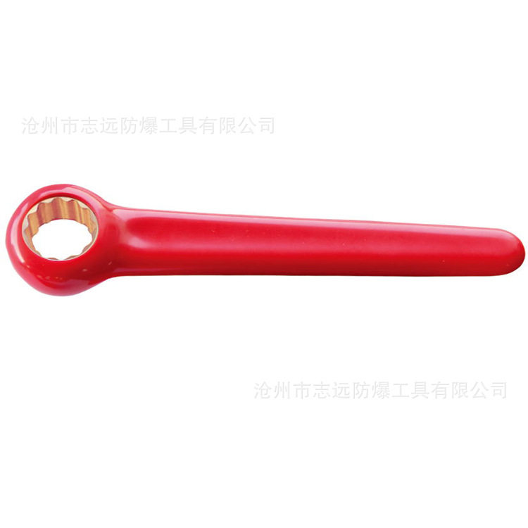 防爆绝缘浸塑直柄单头梅花扳手弯柄梅花扳手工具绝缘梅花扳手