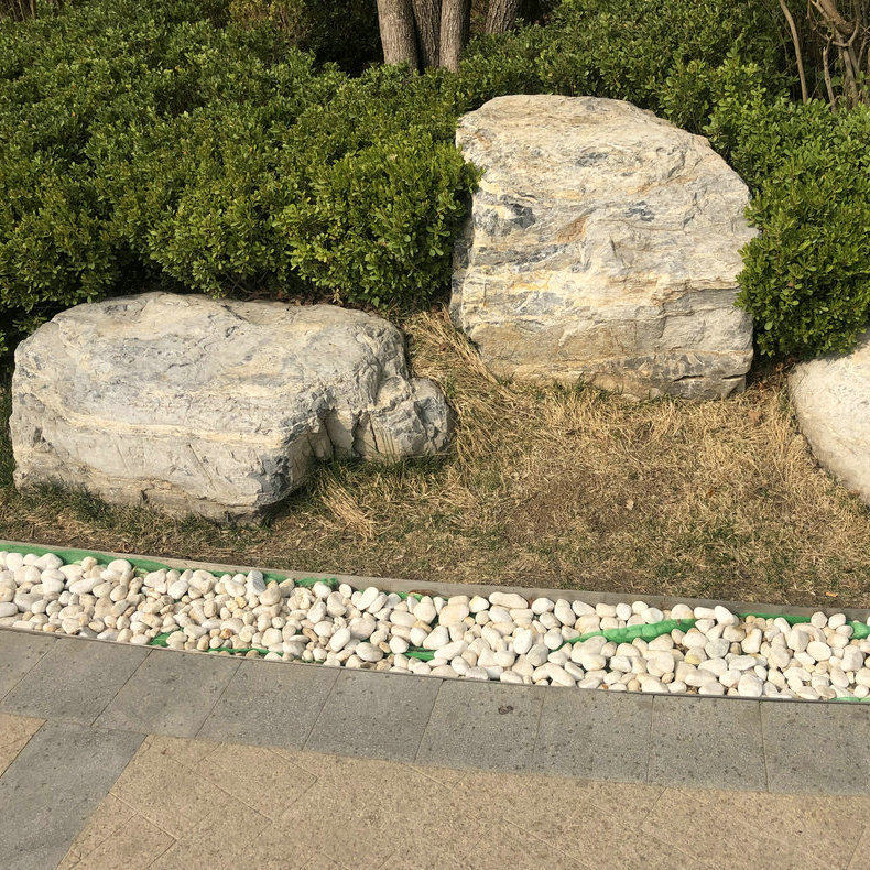 庭院小型假山石园林景观黑山石黄色千层黄蜡石黑白纹理泰山石直销