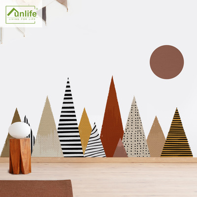 Funlife北欧风光装饰墙贴 fabric自粘细纹布书房背景贴画LGFKD008