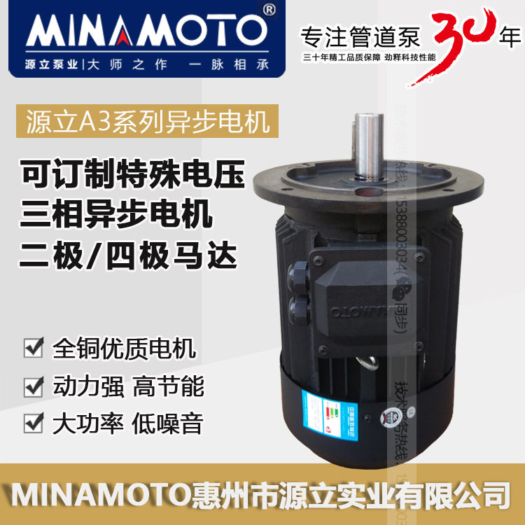源立水泵管道循环泵原装马达配件二极A3系列三相异步电机Y2-801-2