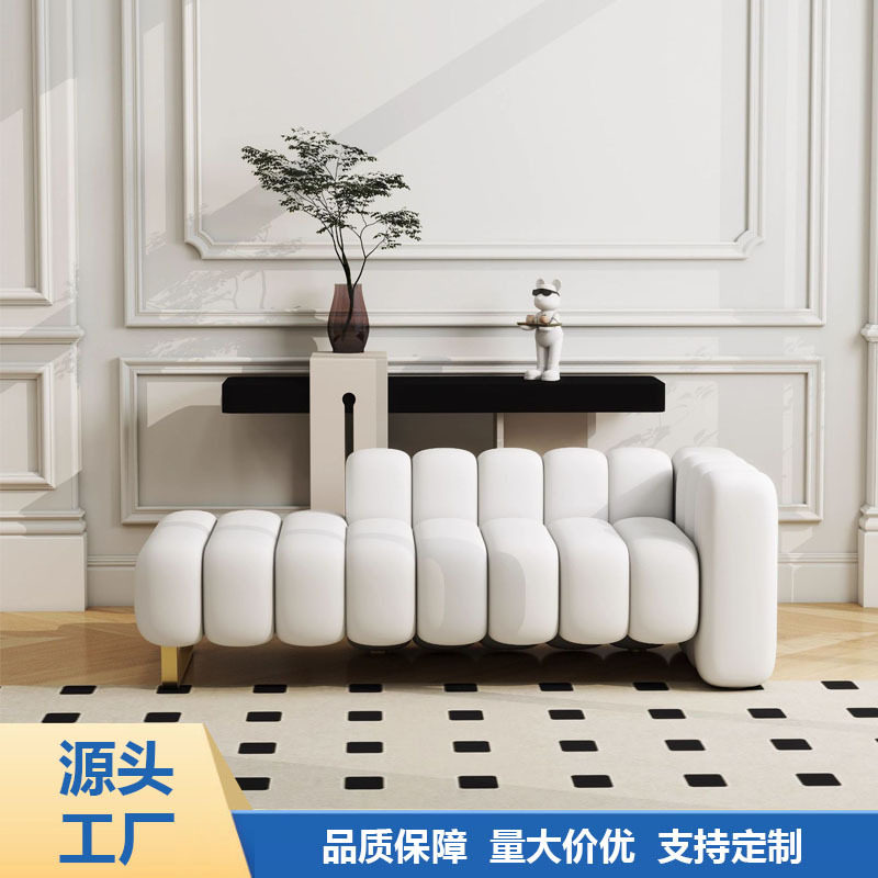 轻奢丝绒布艺靠背床尾凳后现代卧室贵妃榻懒人沙发创意换鞋凳