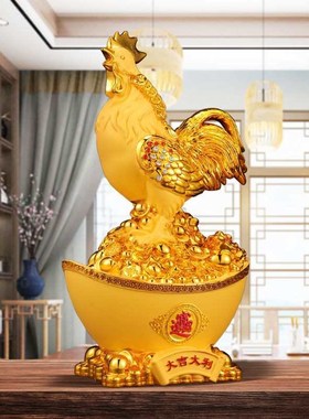 大吉大利大公鸡招财摆件r家用旺宅客厅酒柜玄关店铺前台工艺装饰