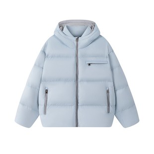 情侣EC35 加厚撞色连帽基础款 新国标90%白鸭绒男女同款 羽绒服冬季