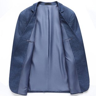 纯色百搭蓝色西装 西服免烫修身 休闲单西EC29 男式 品牌春秋薄款