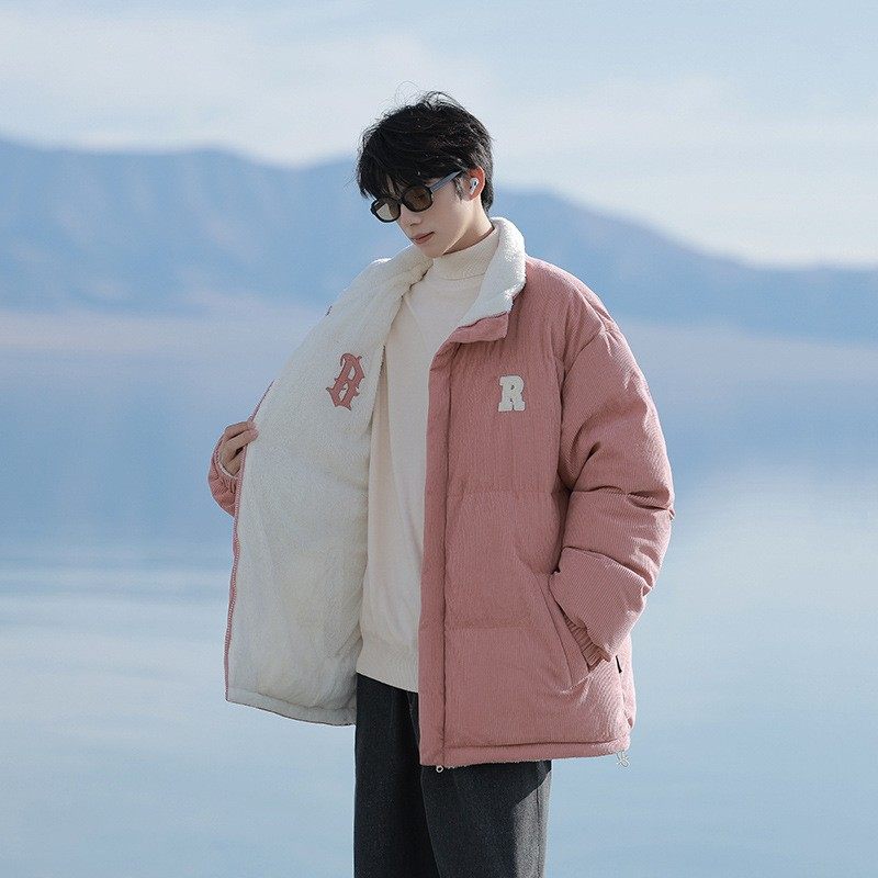 灯芯绒棉衣男女同款冬季外套潮牌韩版棉服加厚情侣款潮流棉袄EC55