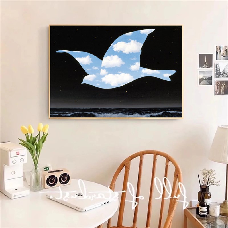 欧式简约马格利特超现实抽象简约装饰画J油画电表箱遮挡画墙壁挂图片