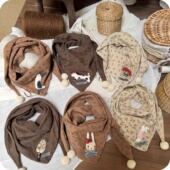 ins韩版 儿童针织围巾三角巾洋气搭配保暖时尚 可爱