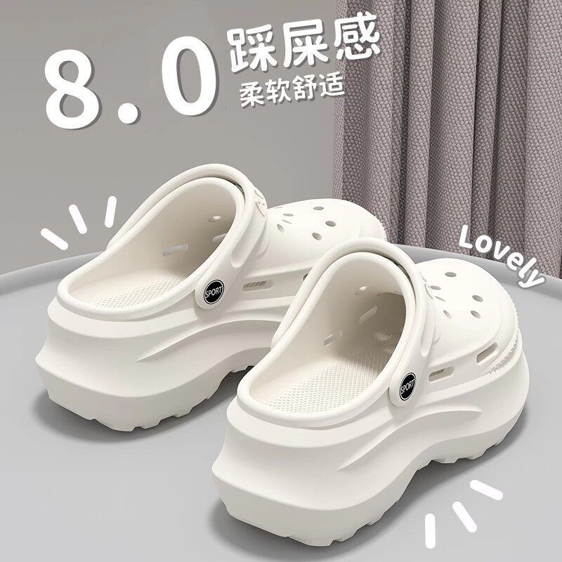 韩国Redking洞洞鞋厚底增高女款夏2026新款外穿超火包头凉拖鞋女