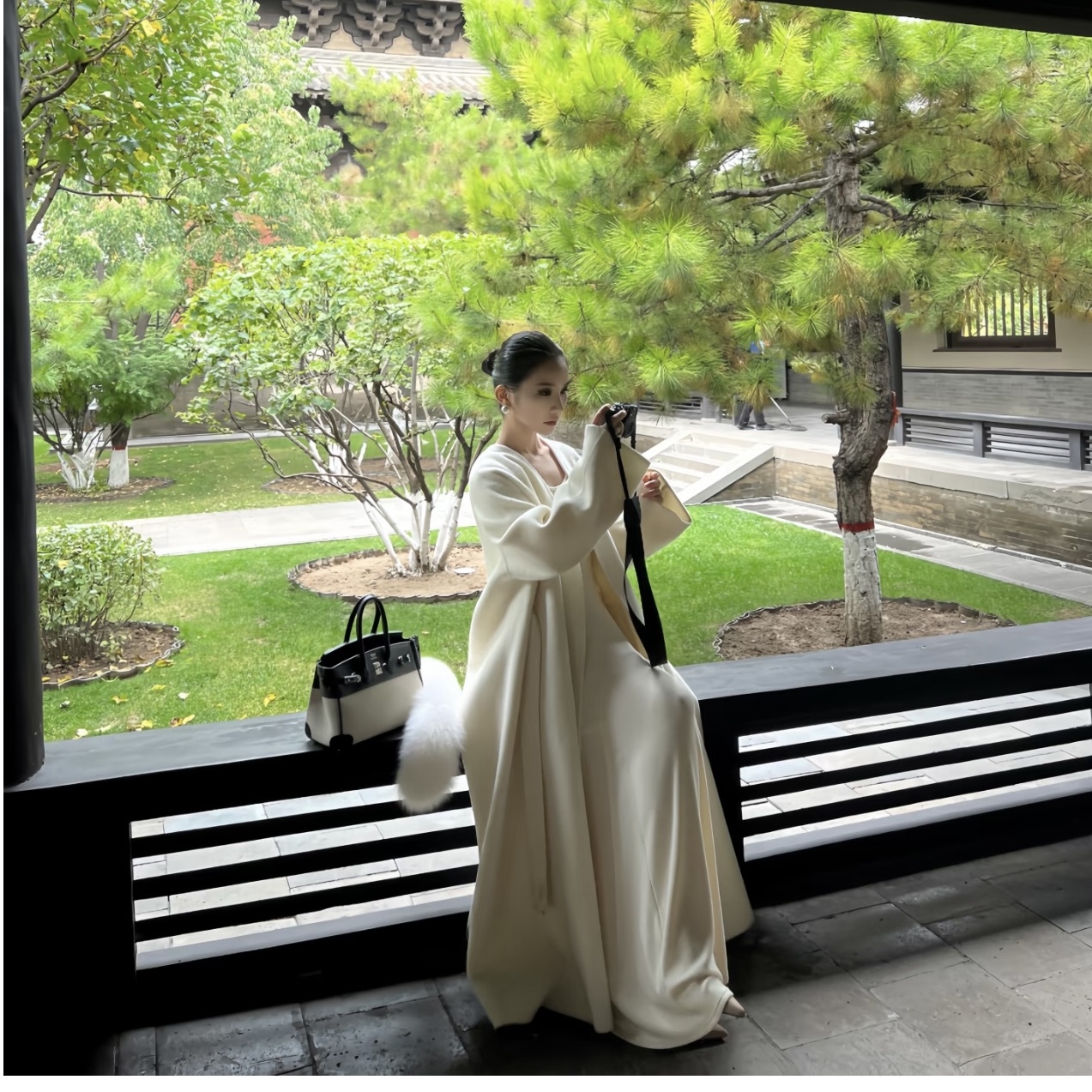 莫希MXON 韩国订单 气场quan开优雅双面羊毛大衣女秋冬新款长外套