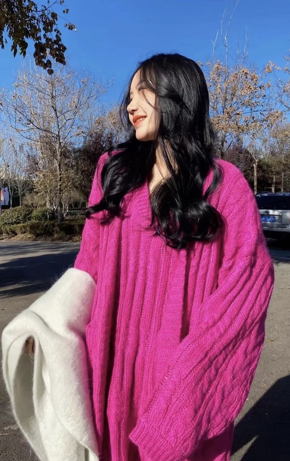 莫希～好绝的火龙果麻花毛衣开衫外套女针织连衣裙中长慵懒风套装