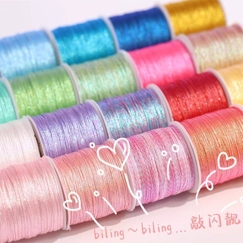 6股幻彩线炫彩编织绳手工diy编手链绕线刺绣莲花粽子材料金丝线绳