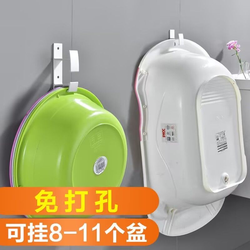 免打孔壁挂浴室洗脸盆置物架卫生间面盆挂钩落地家用挂架