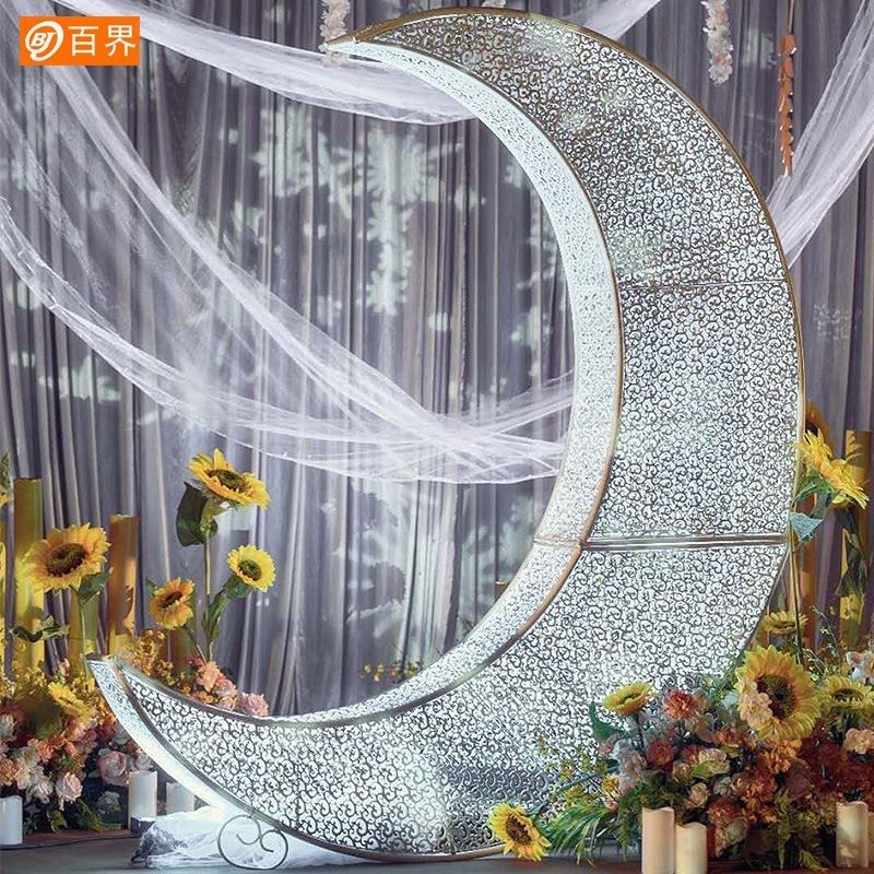 铁艺月亮a摆件欧式婚庆道具摆设造型摄影道具婚礼舞台装饰铁艺,商业/办公家具,景观道具/景观摆件/景观装置,淘宝优惠券,粉丝福利购,淘宝优惠卷